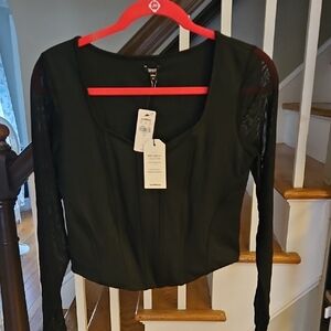 NWT Express Black Long Sleeve Compression Top Size M